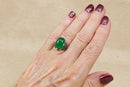 A Striking Art Deco Sterling Silver, Chrysoprase & Marcasite Statement Ring