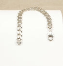 Silver Flat Link Curb Bracelet