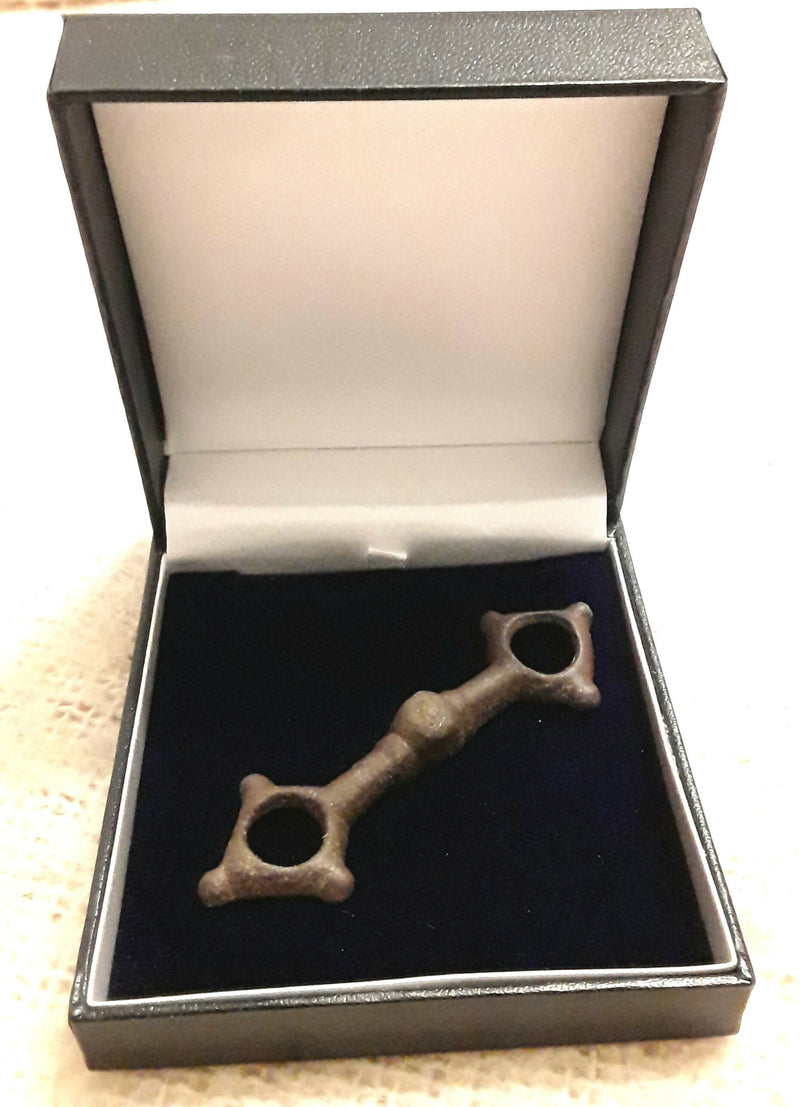 A Viking Bronze Horse Harness Cheek Piece.