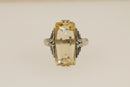 Art Deco Silver & Lemon Citrine Ring