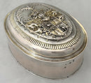 18th Century Continental, Parcel-Gilt, Silver Armorial Toilet Box. 9.8 troy ounces.