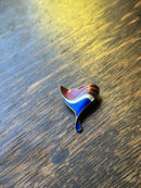 Modern Mid Century Norwegian Sterling Silver David Anderson Pepsi Cola Enamel Brooch