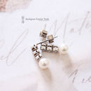 Handmade 18ct White Gold Cultured Pearl & Diamond 0.33ct Earrings