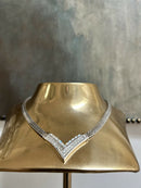 Vintage Christian Dior Silver Plated & Rhinestone Necklace