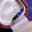 18ct White Gold Sapphire & Diamond-set Claws Ring Size L