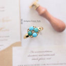 Antique 18ct Turquoise & Diamond Cluster Ring