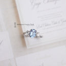 18ct White Gold Aquamarine & Diamond 3 Stone 0.35ct