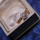 Vintage 1997 London 18ct Gold Diamond Cluster Ring Size N1/2