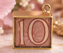 Unusual 9ct Gold Framed Vintage Ten Shilling Banknote Pendant/Charm