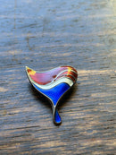 Modern Mid Century Norwegian Sterling Silver David Anderson Pepsi Cola Enamel Brooch