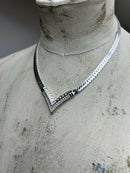 Vintage Christian Dior Silver Plated & Rhinestone Necklace