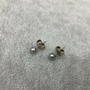 Silver and Grey Pearl Stud Earrings by Coleman Douglas