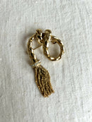 Vintage Christian Dior Gold Plated Rope & Tassel Chain Brooch 1970s