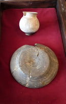 A Romano British Greyware , Poppy Headed Beaker and offering Dish.