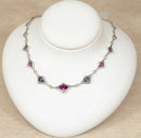 Silver, Amethyst and Blue Iolite Necklace