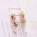 9ct Ruby & Diamond Cluster Earrings