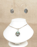 Silver & Labradorite Pendant and Drop Earring Set