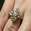 9ct gold diamond cluster ring