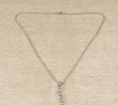 Silver & Blue Quartz Modernist Pendant & Chain