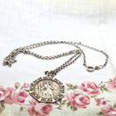 Vintage Sterling Silver Octagonal St. Christopher on 24" Silver Chain