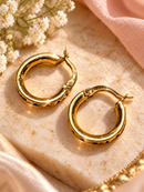 9ct Yellow Gold Cubic Zirconia Full Eternity Hoop Earrings – 18mm