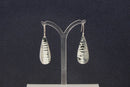 Silver Hammered Design Dropper Earrings