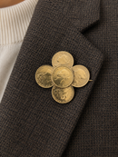 Gold Plated Sterling Silver Victorian Coin Brooch