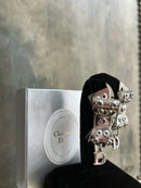Vintage Christian Dior Bow Earrings – Silver Plated Screw Back Clip Earrings with D Charms and CD Box