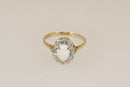 Pretty 9ct Gold Fire Opal & Diamond Cluster Ring – Birmingham 1989