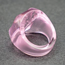 Lalique rose crystal Carambole ring, size M