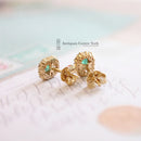 18ct Emerald & Diamond Cluster Earrings