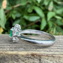 Vintage Emerald (0.34ct) Diamond (0.10ct) Cluster Ring