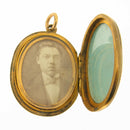 Victorian 9ct Gold and Enamel Back and Front Locket Pendant