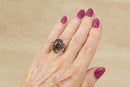 Bold & Stylish Sterling Silver Rutilated Quartz & Tourmaline Statement Ring