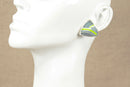 Silver & Green Enamel Necklet & Earring Set