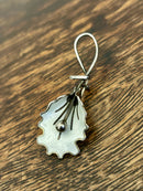 Modern Mid Century Sterling Silver Aksel Holmsen Snowdrop White Enamel Flower Brooch