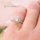 Platinum Diamond Halo Cluster Ring 0.65ct