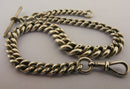Very Heavy Antique Solid Sterling Silver Albert Pocket Watch Chain & T-Bar Bir 1893