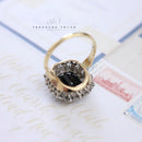 Vintage Large 18ct Australian Sapphire & Diamond Cluster Ring