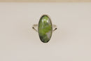 Vintage Silver & Green Agate Ring