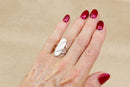 Distinctive Silver & Mother of Pearl Elongated Ring – Stamped 925