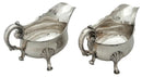 George III Pair of Old Sheffield Plate Crested Sauce Boats, circa 1780 - 1810.