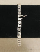 Stylish Italian Silver Flat Curb Link Bracelet – 8” with Safety Catch