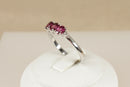 Silver & Pink Tourmaline Trilogy Ring