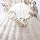 Silver Pearl, Blue Topaz, Aquamarine & Quartz Bracelet