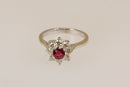 Elegant 18ct White Gold Ruby & Diamond Cluster Ring