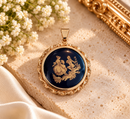 Vintage Limoges Porcelain Pendant – Gold-Tone Mount – 2.5 Inches