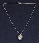 Sterling Silver Domed Heart Pendant & 16-Inch Snake Chain Necklace