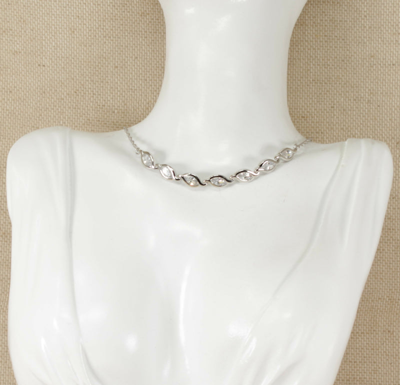 Silver & CZ Necklet
