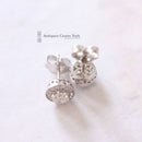 18ct White Gold Diamond Halo Cluster Earrings